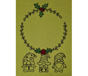 ADVENTSKALENDER 23. Dezember - Stickdatei - Merry Christmas Mistel Kranz